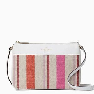 NWT Leila Striped Canvas Tripe Gusset Crossbody